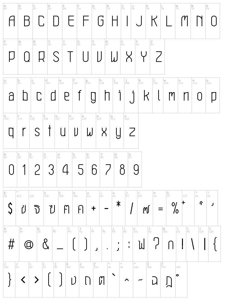 Leicht font map